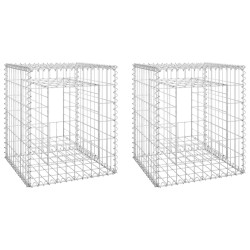vidaXL Cestas postes de gaviones 2 unidades hierro 50x50x60 cm