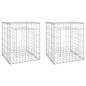 vidaXL Cestas postes de gaviones 2 unidades hierro 50x50x60 cm