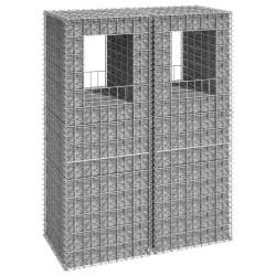 vidaXL Cestas postes de gaviones 2 unidades hierro 50x50x140 cm