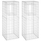 vidaXL Cestas postes de gaviones 2 unidades hierro 50x50x140 cm