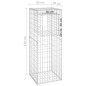 vidaXL Cestas postes de gaviones 2 unidades hierro 50x50x140 cm