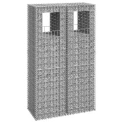 vidaXL Cestas postes de gaviones 2 unidades hierro 50x50x180 cm