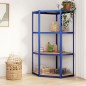vidaXL Estantería esquina 4 niveles madera contrachapada y acero azul vidaXL Estantería esquina 4 niveles madera contrachapada y acero azul