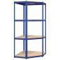 vidaXL Estantería esquina 4 niveles madera contrachapada y acero azul vidaXL Estantería esquina 4 niveles madera contrachapada y acero azul