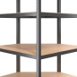vidaXL Estantería de esquina 5 niveles madera y acero gris antracita