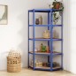 vidaXL Estantería esquina 5 niveles madera contrachapada y acero azul vidaXL Estantería esquina 5 niveles madera contrachapada y acero azul