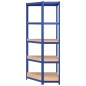 vidaXL Estantería esquina 5 niveles madera contrachapada y acero azul vidaXL Estantería esquina 5 niveles madera contrachapada y acero azul