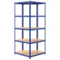 vidaXL Estantería esquina 5 niveles madera contrachapada y acero azul vidaXL Estantería esquina 5 niveles madera contrachapada y acero azul