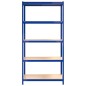 vidaXL Estantería almacenaje 5 niveles azul madera contrachapada acero vidaXL Estantería almacenaje 5 niveles azul madera contrachapada acero
