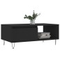 vidaXL Mesa de centro madera contrachapada negro 90x50x36,5 cm