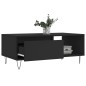 vidaXL Mesa de centro madera contrachapada negro 90x50x36,5 cm