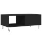 vidaXL Mesa de centro madera contrachapada negro 90x50x36,5 cm