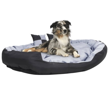 vidaXL Cojín para perro reversible y lavable gris y negro 150x120x25 cm