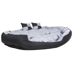 vidaXL Cojín para perro reversible y lavable gris y negro 150x120x25 cm