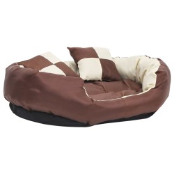 vidaXL Cojín para perro reversible y lavable marrón y crema 85x70x20cm