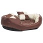 vidaXL Cojín para perro reversible y lavable marrón y crema 85x70x20cm vidaXL Cojín para perro reversible y lavable marrón y crema 85x70x20cm