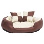 vidaXL Cojín para perro reversible y lavable marrón y crema 85x70x20cm vidaXL Cojín para perro reversible y lavable marrón y crema 85x70x20cm