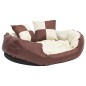 vidaXL Cojín para perro reversible y lavable marrón y crema 85x70x20cm vidaXL Cojín para perro reversible y lavable marrón y crema 85x70x20cm