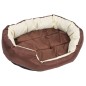 vidaXL Cojín para perro reversible y lavable marrón y crema 85x70x20cm vidaXL Cojín para perro reversible y lavable marrón y crema 85x70x20cm
