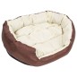 vidaXL Cojín para perro reversible y lavable marrón y crema 85x70x20cm vidaXL Cojín para perro reversible y lavable marrón y crema 85x70x20cm