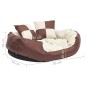 vidaXL Cojín para perro reversible y lavable marrón y crema 85x70x20cm vidaXL Cojín para perro reversible y lavable marrón y crema 85x70x20cm