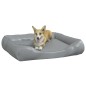 vidaXL Cama para perros de cuero sintético gris claro 80x68x23 cm