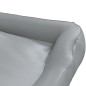 vidaXL Cama para perros de cuero sintético gris claro 80x68x23 cm
