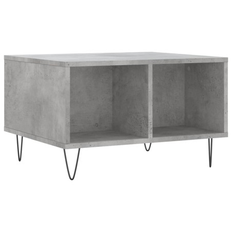 vidaXL Mesa de centro madera contrachapada gris hormigón 60x50x36,5 cm