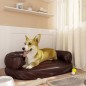 vidaXL Cama para perros de espuma cuero sintético marrón 75x53 cm vidaXL Cama para perros de espuma cuero sintético marrón 75x53 cm