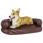 vidaXL Cama para perros de espuma cuero sintético marrón 75x53 cm vidaXL Cama para perros de espuma cuero sintético marrón 75x53 cm