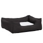 vidaXL Cama de perro felpa apariencia de lino gris oscuro y blanca vidaXL Cama de perro felpa apariencia de lino gris oscuro y blanca