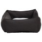 vidaXL Cama de perro felpa apariencia de lino gris oscuro y blanca vidaXL Cama de perro felpa apariencia de lino gris oscuro y blanca
