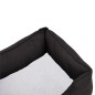 vidaXL Cama de perro felpa apariencia de lino gris oscuro y blanca vidaXL Cama de perro felpa apariencia de lino gris oscuro y blanca