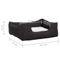 vidaXL Cama de perro felpa apariencia de lino gris oscuro y blanca vidaXL Cama de perro felpa apariencia de lino gris oscuro y blanca