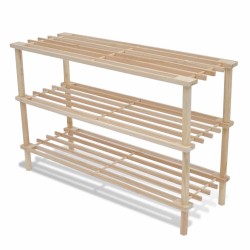 vidaXL Zapatero de 3 alturas 2 unidades madera maciza de abeto
