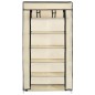 vidaXL Mueble zapatero con funda de tela color crema 58x28x106 cm vidaXL Mueble zapatero con funda de tela color crema 58x28x106 cm
