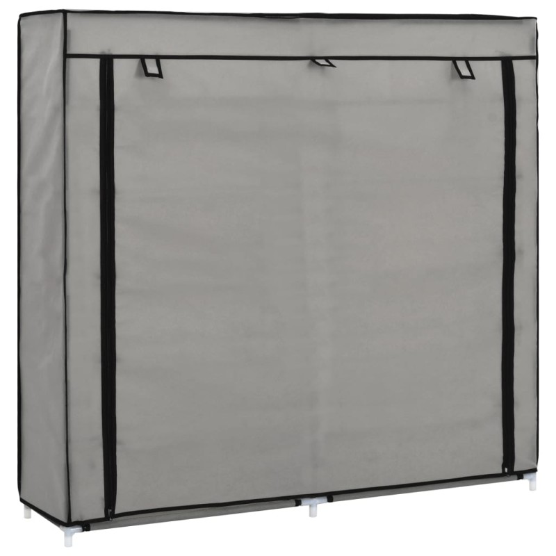 vidaXL Mueble zapatero con funda de tela gris 115x28x110 cm vidaXL Mueble zapatero con funda de tela gris 115x28x110 cm