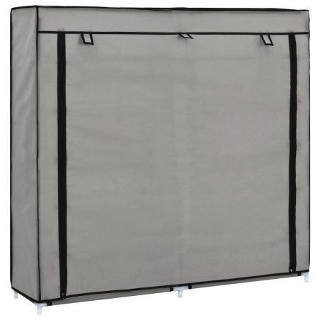 vidaXL Mueble zapatero con funda de tela gris 115x28x110 cm