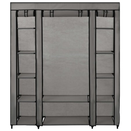 vidaXL Armario con compartimentos y varillas tela gris 150x45x176 cm