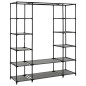 vidaXL Armario con compartimentos y varillas tela gris 150x45x176 cm vidaXL Armario con compartimentos y varillas tela gris 150x45x176 cm
