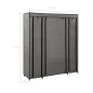 vidaXL Armario con compartimentos y varillas tela gris 150x45x176 cm vidaXL Armario con compartimentos y varillas tela gris 150x45x176 cm