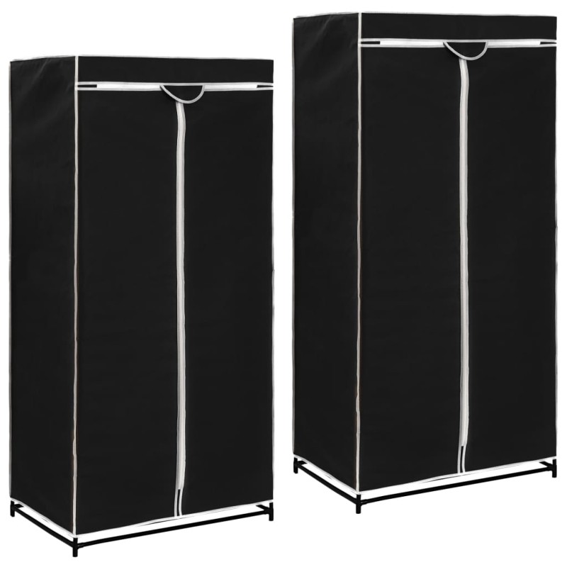 vidaXL Armarios 2 unidades negro 75x50x160 cm vidaXL Armarios 2 unidades negro 75x50x160 cm