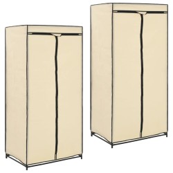 vidaXL Armarios 2 unidades color crema 75x50x160 cm