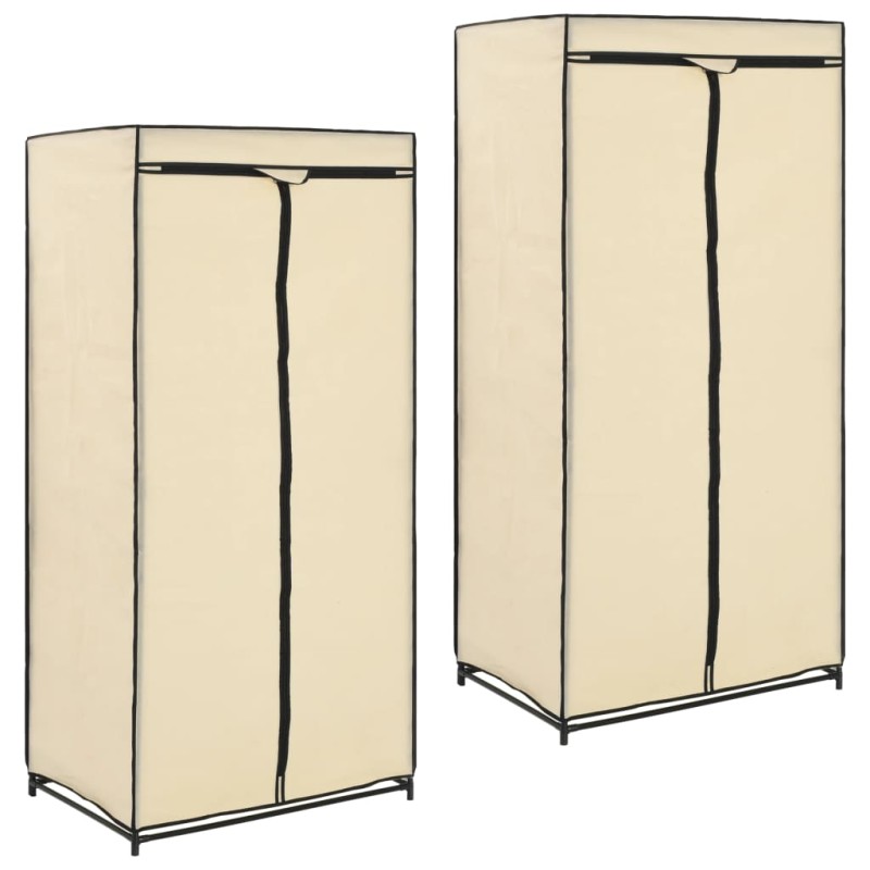 vidaXL Armarios 2 unidades color crema 75x50x160 cm vidaXL Armarios 2 unidades color crema 75x50x160 cm