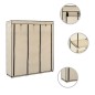 vidaXL Armario con compartimentos y varillas tela crema 150x45x175 cm vidaXL Armario con compartimentos y varillas tela crema 150x45x175 cm