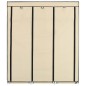 vidaXL Armario con compartimentos y varillas tela crema 150x45x175 cm vidaXL Armario con compartimentos y varillas tela crema 150x45x175 cm