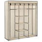 vidaXL Armario con compartimentos y varillas tela crema 150x45x175 cm vidaXL Armario con compartimentos y varillas tela crema 150x45x175 cm