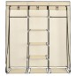 vidaXL Armario con compartimentos y varillas tela crema 150x45x175 cm vidaXL Armario con compartimentos y varillas tela crema 150x45x175 cm