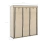 vidaXL Armario con compartimentos y varillas tela crema 150x45x175 cm vidaXL Armario con compartimentos y varillas tela crema 150x45x175 cm