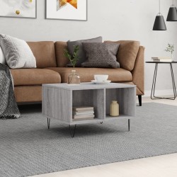 vidaXL Mesa de centro madera contrachapada gris Sonoma 60x50x36,5 cm